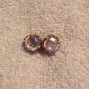 Juicy Couture pink rose stone gold plated earrings, 99% new, no box